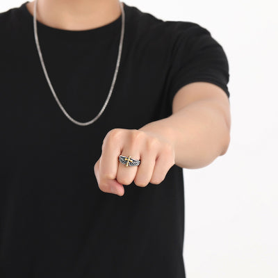 Anillo Vintage de Alas Cruzadas para Hombre