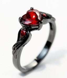 Anillos de Amor con Circonia Roja Rubí para Mujer - Image 3