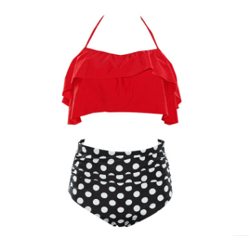 Bikini de Cintura Alta con Estampado Digital - Traje de Baño Sexy Dividido - Image 4