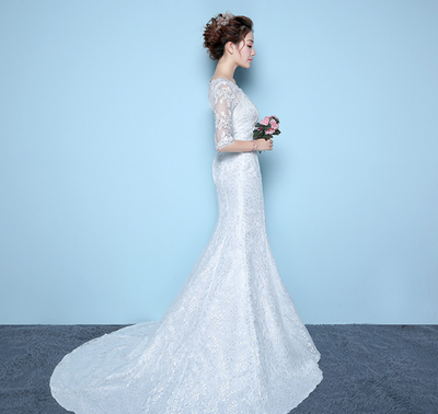 Vestido de Novia Cola Sirena con Cintura Ajustada - Image 6