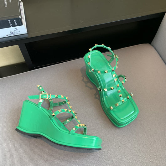 Sandalias Romanas con Cuña y Punta Cuadrada - Image 6