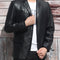 Chaqueta de Cuero Lavado Estilo Casual