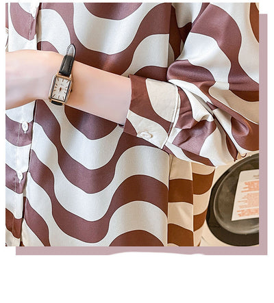 Camisa Suelta Larga Contraste Estilo Hong Kong para Mujer - Image 5
