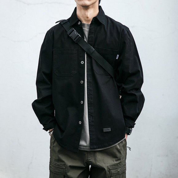 Chaqueta Casual Holgada con Bolsillos - Estilo Coreano para Hombres Jóvenes
