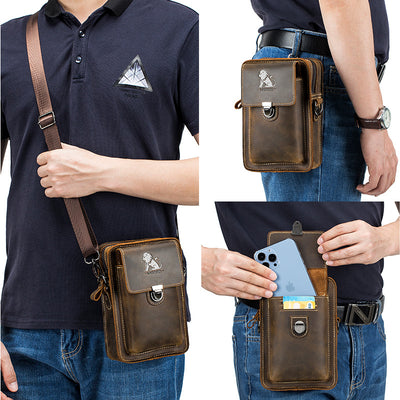 Bolsa Mensajera de Cuero con Cinturón Multifuncional para Hombre - Image 14