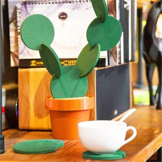 Posavasos Decorativo Cactus - Protector Térmico para Tazas y Vasos