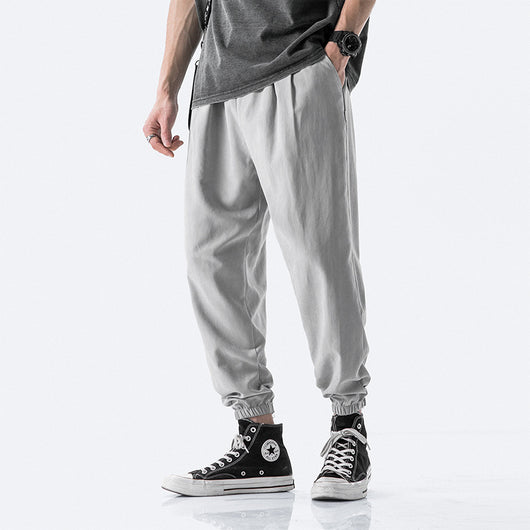 Pantalones Casuales Hombre Corte Suelto Tendencia Harlan Color Sólido - Image 8