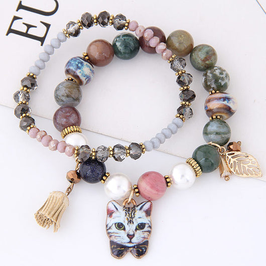 Pulsera Bohemia de Cristal Natural con Piedras Semipreciosas y Borlas - Estilo Coreano Elegante - Image 3