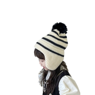 Gorro de Lana para Niña con Rayas - Cálido y Elegante - Image 2