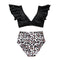 Bikini Estampado Leopardo Cintura Alta Dividido Dos Piezas