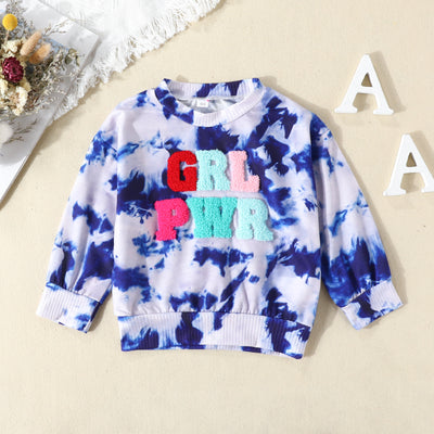 Blusa Tie-Dye Bicolor de Manga Larga para Niñas - Estilo Europeo Moderno - Image 9
