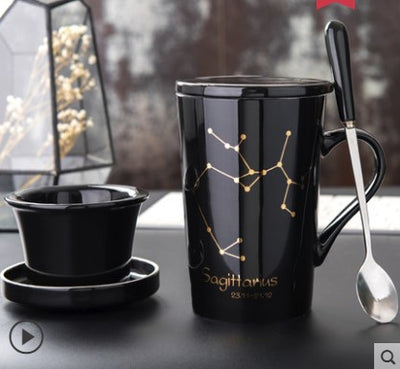 Taza de Cerámica Creativa con Tapa, Cuchara y Filtro para Té - Image 14