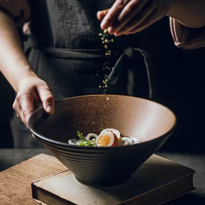 Tazón de Cerámica Japonesa Grande para Ramen y Sopas