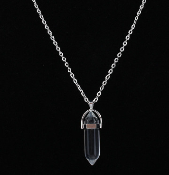 Collar Colgante Hexagonal de Piedra Natural - Diseño Alien Moderno - Image 5