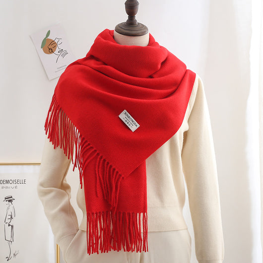 Chal Grueso de Cachemira Cálido y Elegante en Colores Sólidos - Image 19