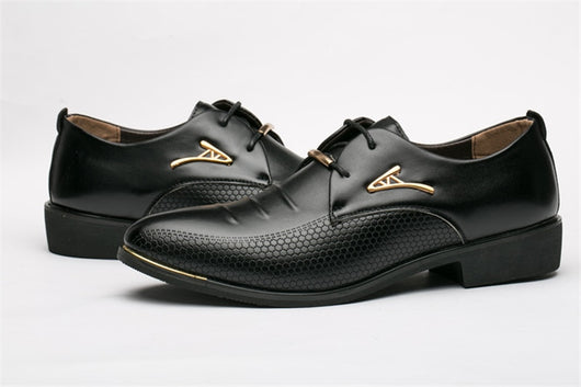 Zapatos Oxford Formales de Cuero Charol Negro para Hombre - Elegancia Clásica Talla Grande - Image 3