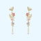 Butterfly Flower Detachable Multicolor Zircon Pearl Earrings Ear clip Estilo