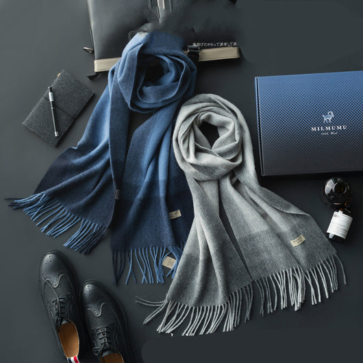 Bufanda de Lana Pura para Hombre - Elegancia Empresarial Invierno