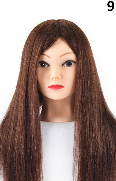 Cabeza de Práctica para Peluquería con Cabello Natural - Image 11