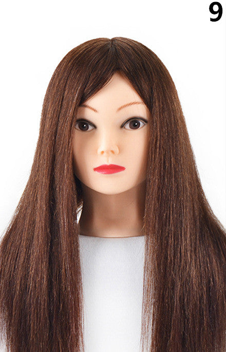 Cabeza de Práctica para Peluquería con Cabello Natural - Image 11