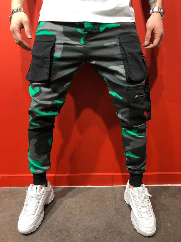 Pantalones Hip-hop con Estampado Camuflaje para Hombre