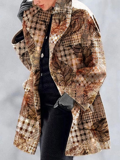 Chaqueta de Lana Estampada con Solapa para Mujer - Image 12