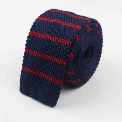 Corbata Tejida Delgada a Rayas para Hombre - Diseño Moderno y Sofisticado - Image 25