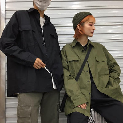 Chaqueta Cardigan Harajuku Retro Unisex - Estilo Street Casual Oversized