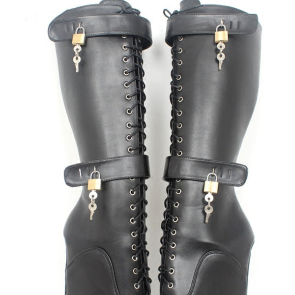 Botas Altas Ajustadas con Cordones y Elástico