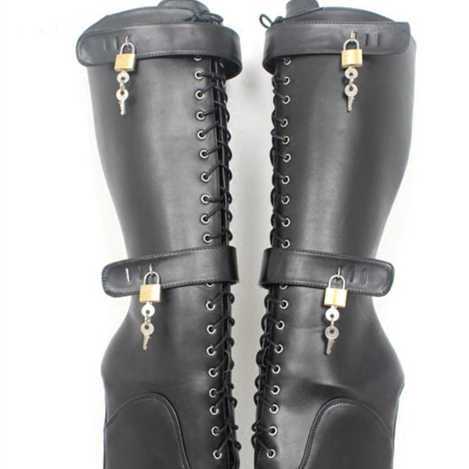 Botas Altas Ajustadas con Cordones y Elástico