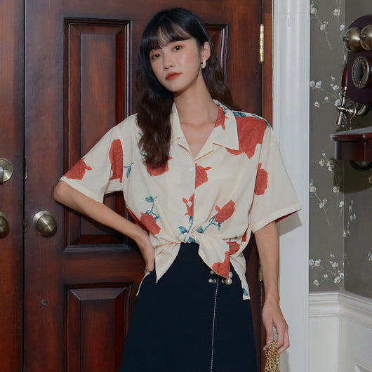 Camisa Estampada Suelta Multiusos con Personalidad - Image 5
