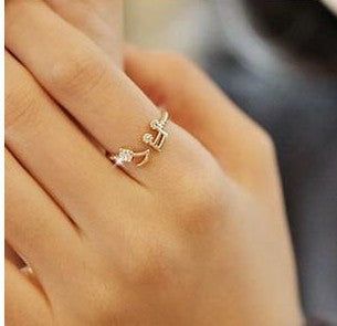 Anillo Ajustable con Hilo de Nota y Detalles de Strass - Image 2