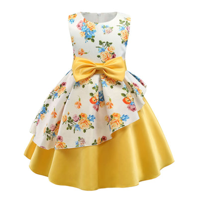 Vestido Infantil con Falda Irregular y Estampado - Disfraz con Moño - Image 11