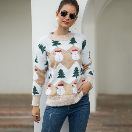 Suéter Navideño con Diseño de Árbol y Muñeco de Nieve - Image 4