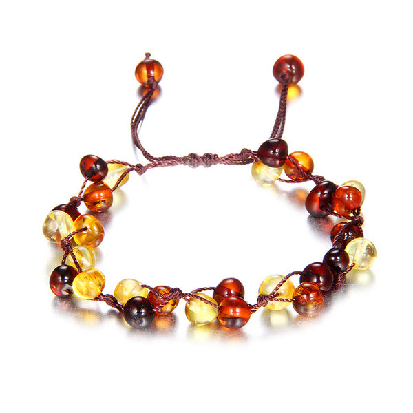 Pulsera de Ámbar Tejida a Mano