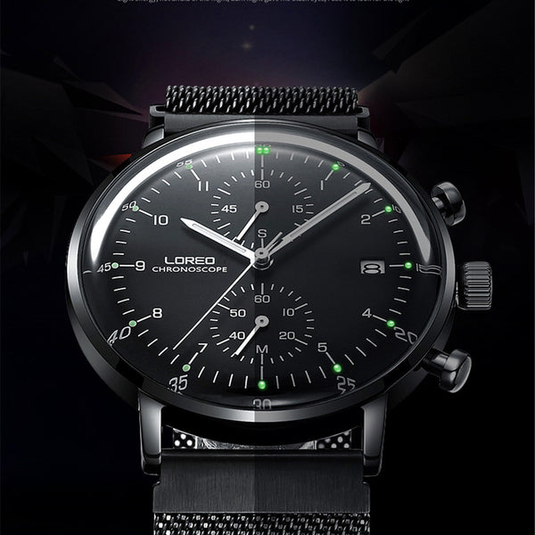 Reloj Deportivo de Cuarzo para Hombre con Banda de Acero Inoxidable Resistente al Agua
