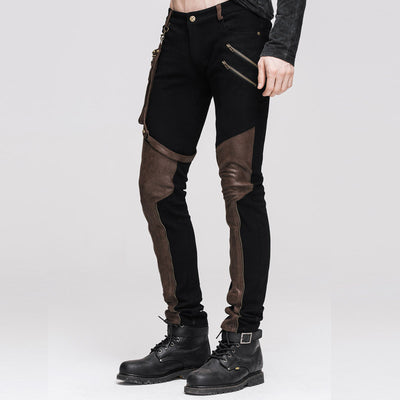 Pantalón de Cuero Negro Slim Fit con Detalles de Costura y Cierre - Image 20