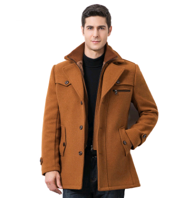 Abrigo Ejecutivo de Invierno para Hombre - Gabardina Gruesa con Doble Cuello - Image 5
