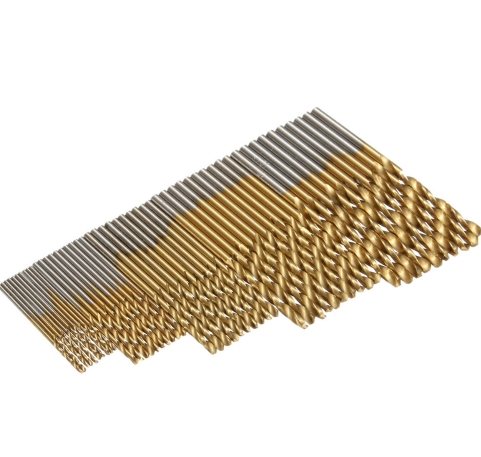 Juego de 50 Brocas HSS Recubiertas de Titanio para Taladro Manual