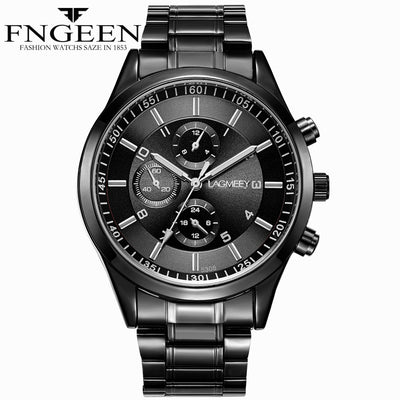 Reloj Deportivo Hombre Negro Acero - Resistente al Agua con Luminoso - Image 6