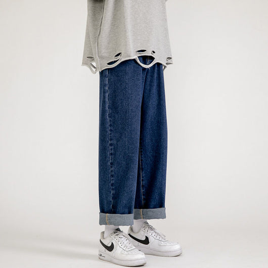 Pantalones Vaqueros Rectos Holgados para Hombre - Diseño Versátil de Verano - Image 6