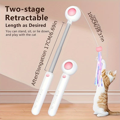 Varita Interactiva Retráctil para Gatos con Cabeza Reemplazable - Image 3