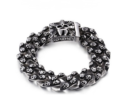 Pulsera de Acero Titanio con Calavera para Hombre - Estilo Rock Punk - Image 2