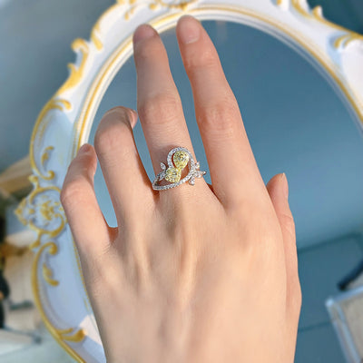 Anillo de Plata 925 con Diamante Amarillo - Diseño Minimalista - Image 11