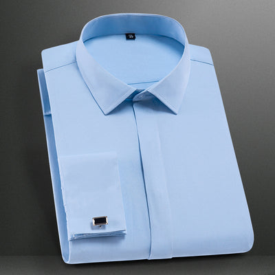 Camisa Francesa Manga Larga Slim Fit para Hombre - Image 12