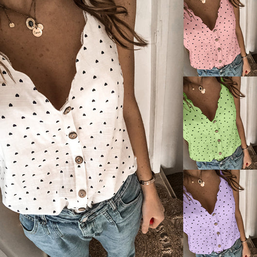 Top Halter Estampado de Lunares