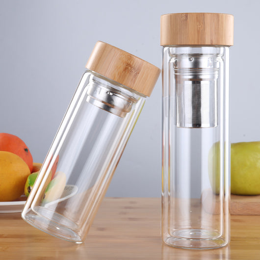 Vaso Térmico Doble Pared con Filtro de Té - Acero Inoxidable