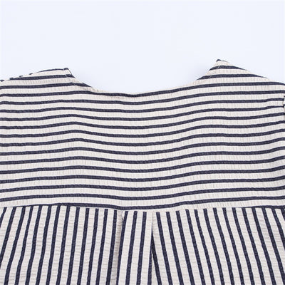 Blusa Rayada con Moño - Manga Corta Versátil para Verano - Image 15
