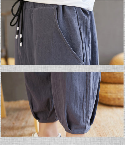 Pantalones Anchos Estilo Chino de Algodón y Lino para Hombre - Image 12