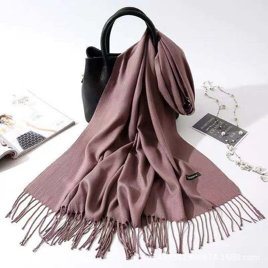 Bufanda de Imitación Cashmere para Mujer - Chal Versátil Cálido con Flecos - Image 4
